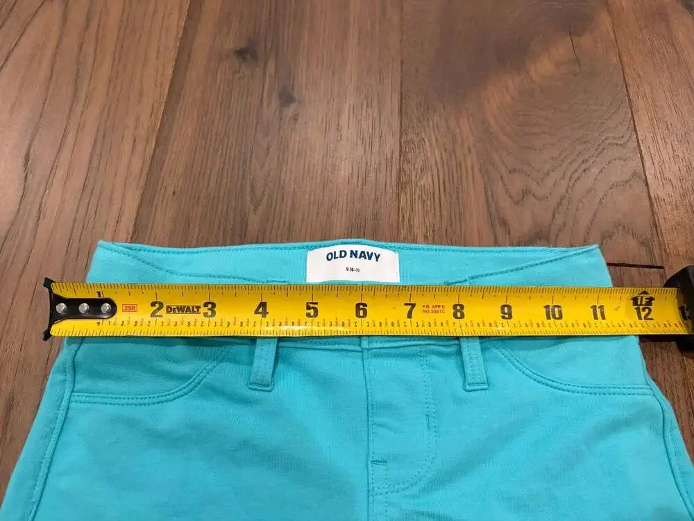 Old Navy Girls French Terry Rolled-Cuff Midi Shorts Aqua Size S (6-7)